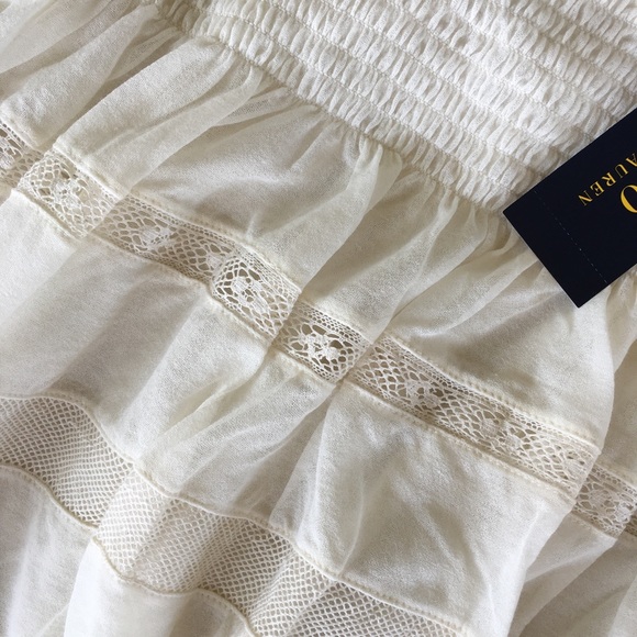 NEW POLO RALPH LAUREN cream lacy mini skirt 8 29 M - Picture 4 of 6