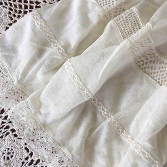 NEW POLO RALPH LAUREN cream lacy mini skirt 8 29 M - Picture 5 of 6