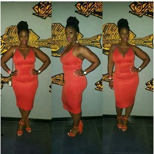 Size 12 Orange Body-Con Dress