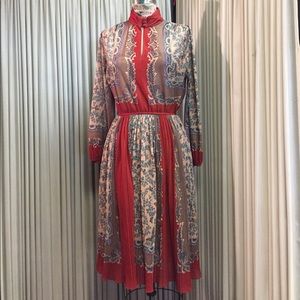 Vintage Pleated Skirt Dress