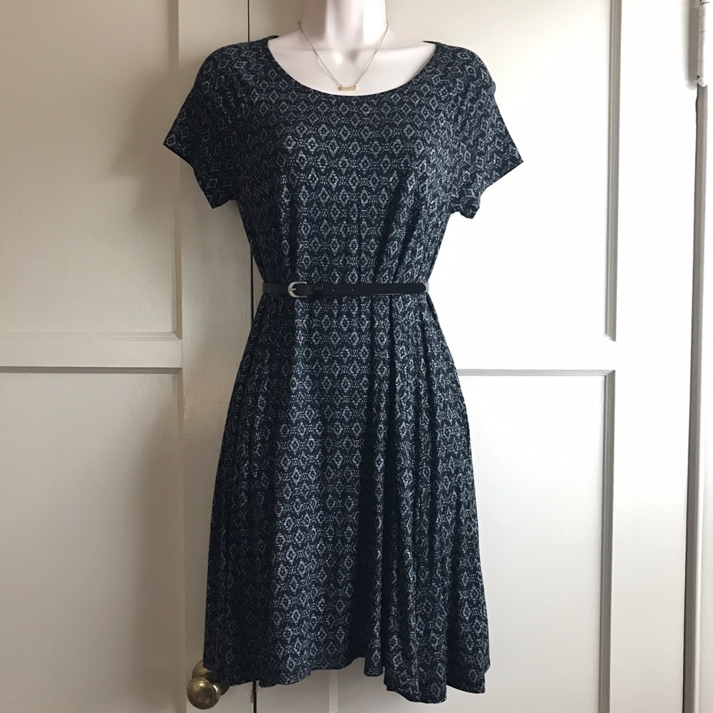 Black tribal print dress