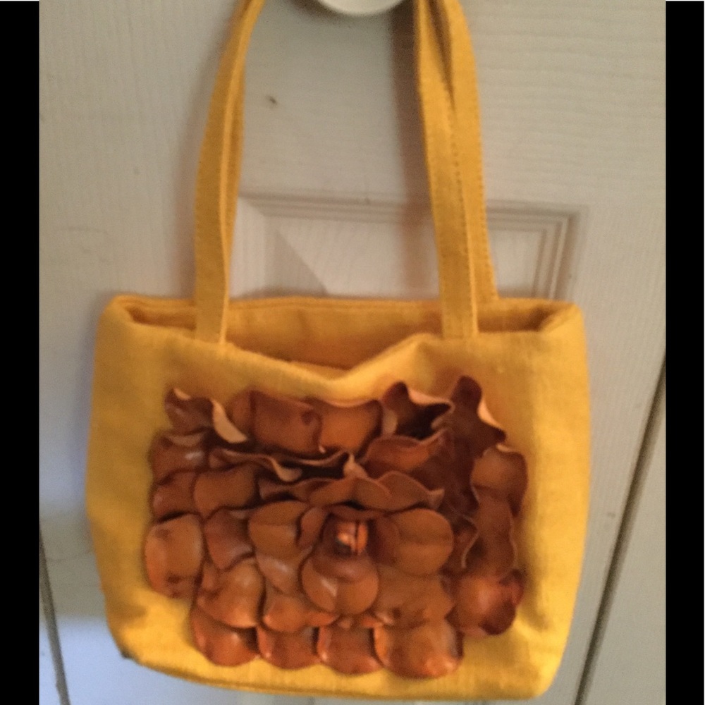 Authentic Paolo-Masi small yellow LINEN bag