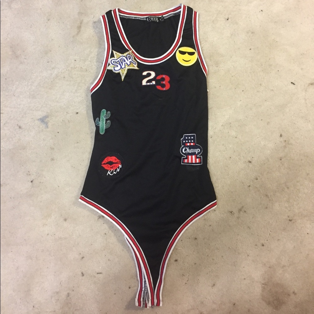 Sporty mesh patch bodysuit