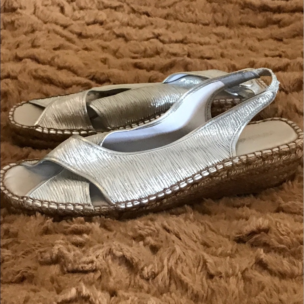 Andre Assous slingback espadrilles silver - 10 M