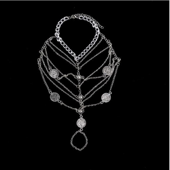 Boho Layered Coin Anklet - Picture 2 of 2