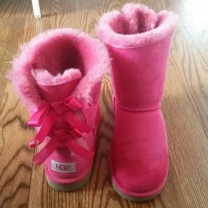 Authentic Hot Pink Bailey Bow Uggs