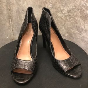 Black animal print styled heels