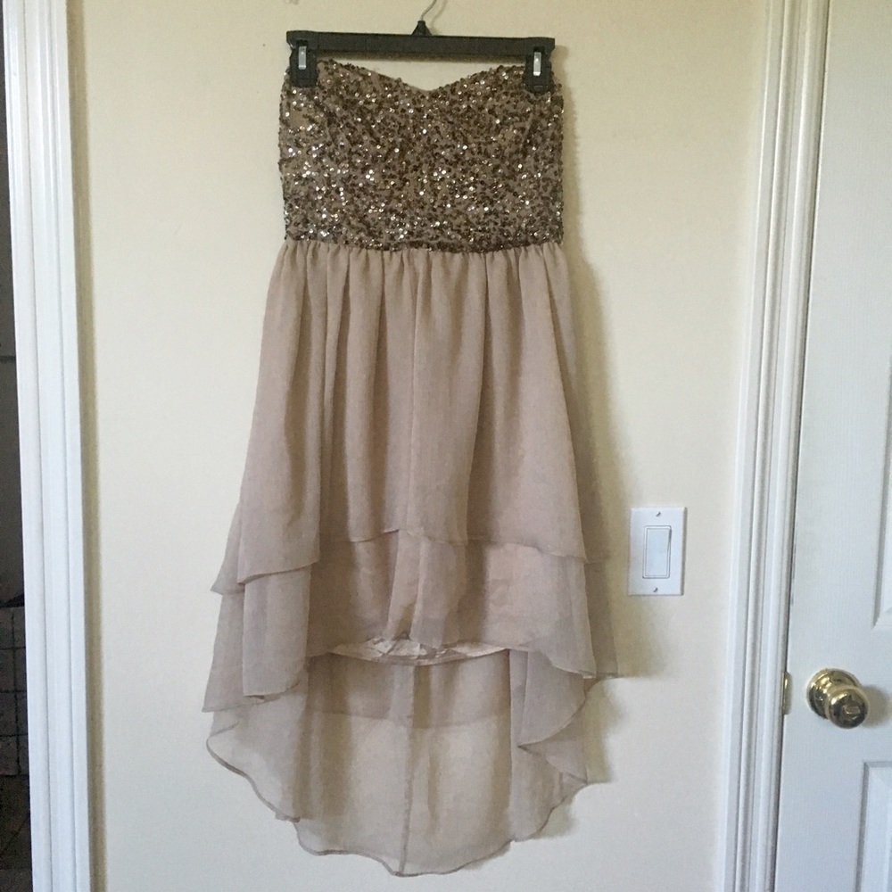 Sequin high low dress