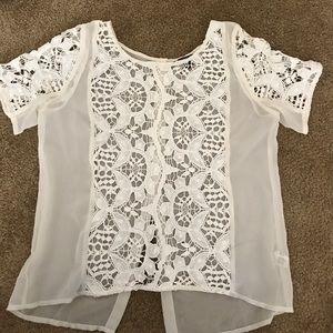 Sheer white lace top