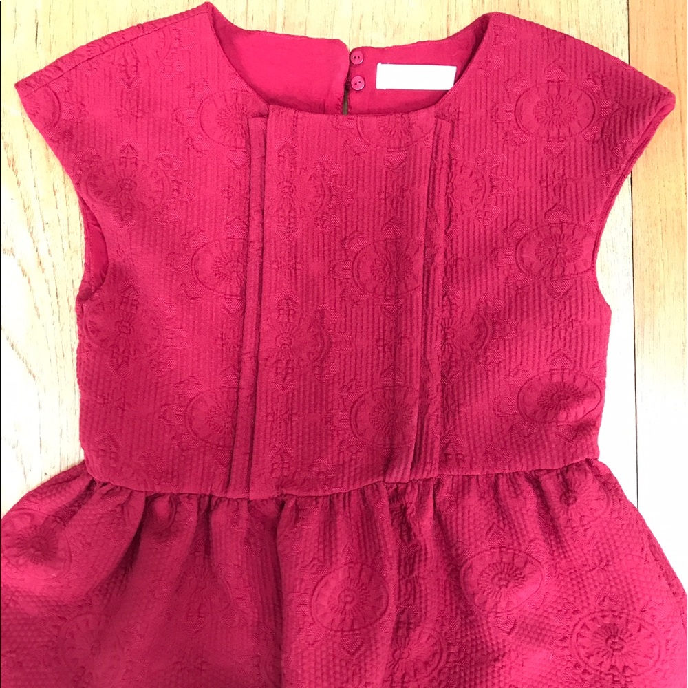 Zara Girls Red Brocade Dress Size 11/12