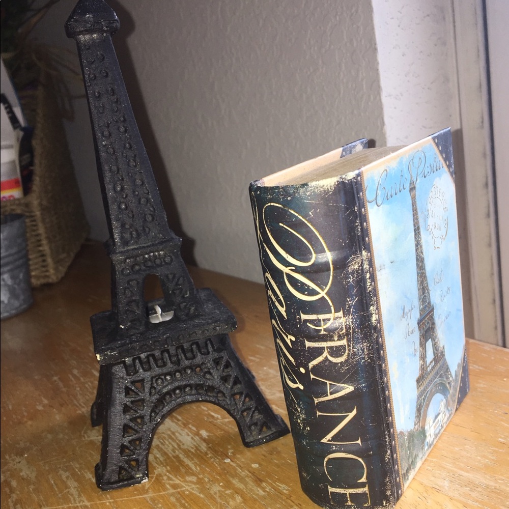 Paris theme bundle: note paper + Eiffel twr candle