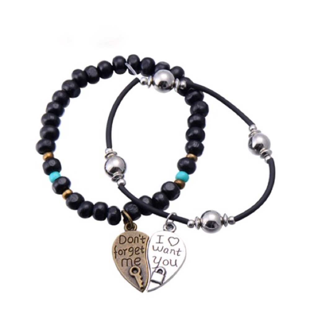 Puzzle Charm Bracelet Lovers Heart Design