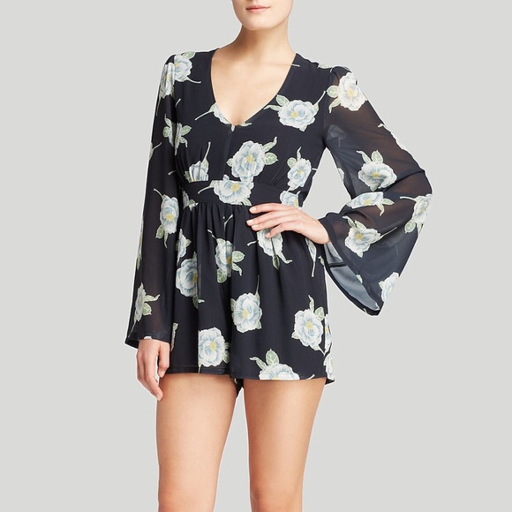 MinkPink Bell Sleeve Floral Romper