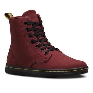Dr. Martens Shoreditch Cherry Red Canvas Boots