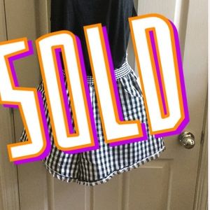 SOLD!!   Black and white check shorts with fringe!