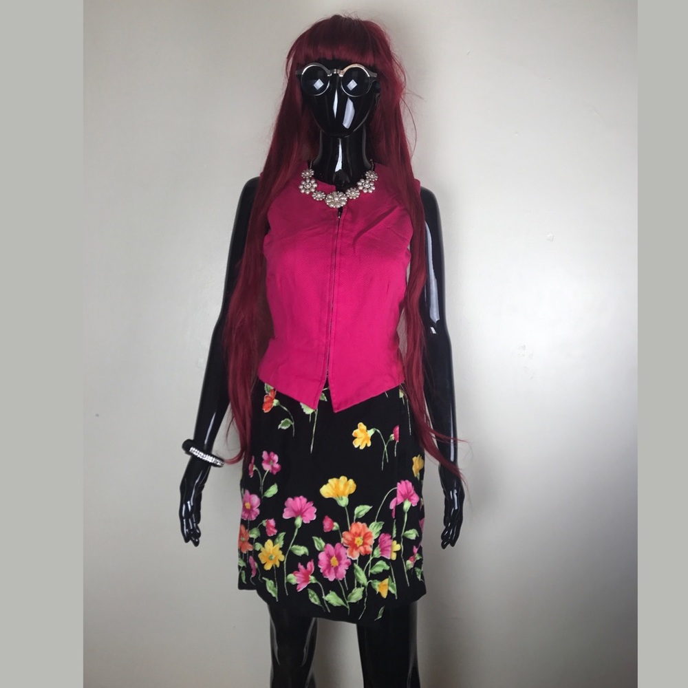 Vintage Enrico Fratelli Floral Skirt and Shirt Set
