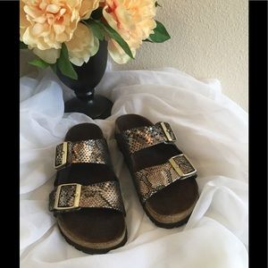 Women's Birkenstock Arizona Snakeskin Slides