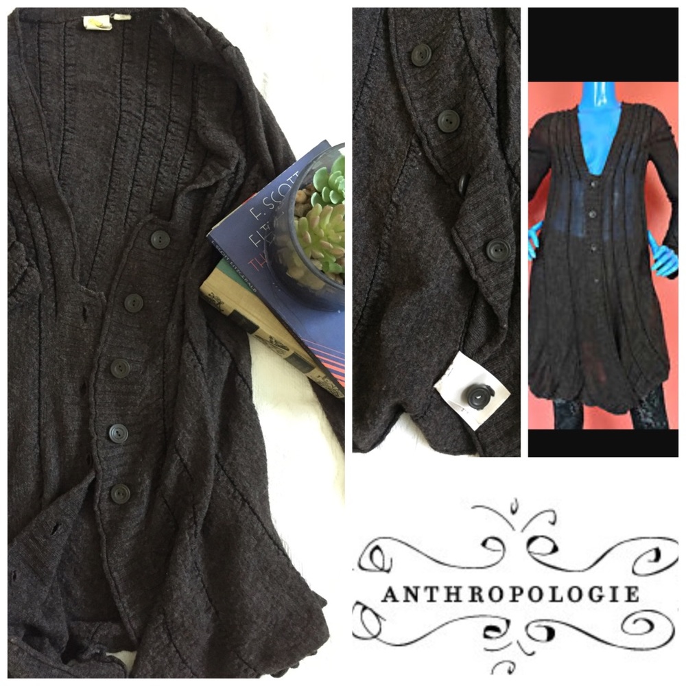 Anthropologie wool blend waterfall cardigan