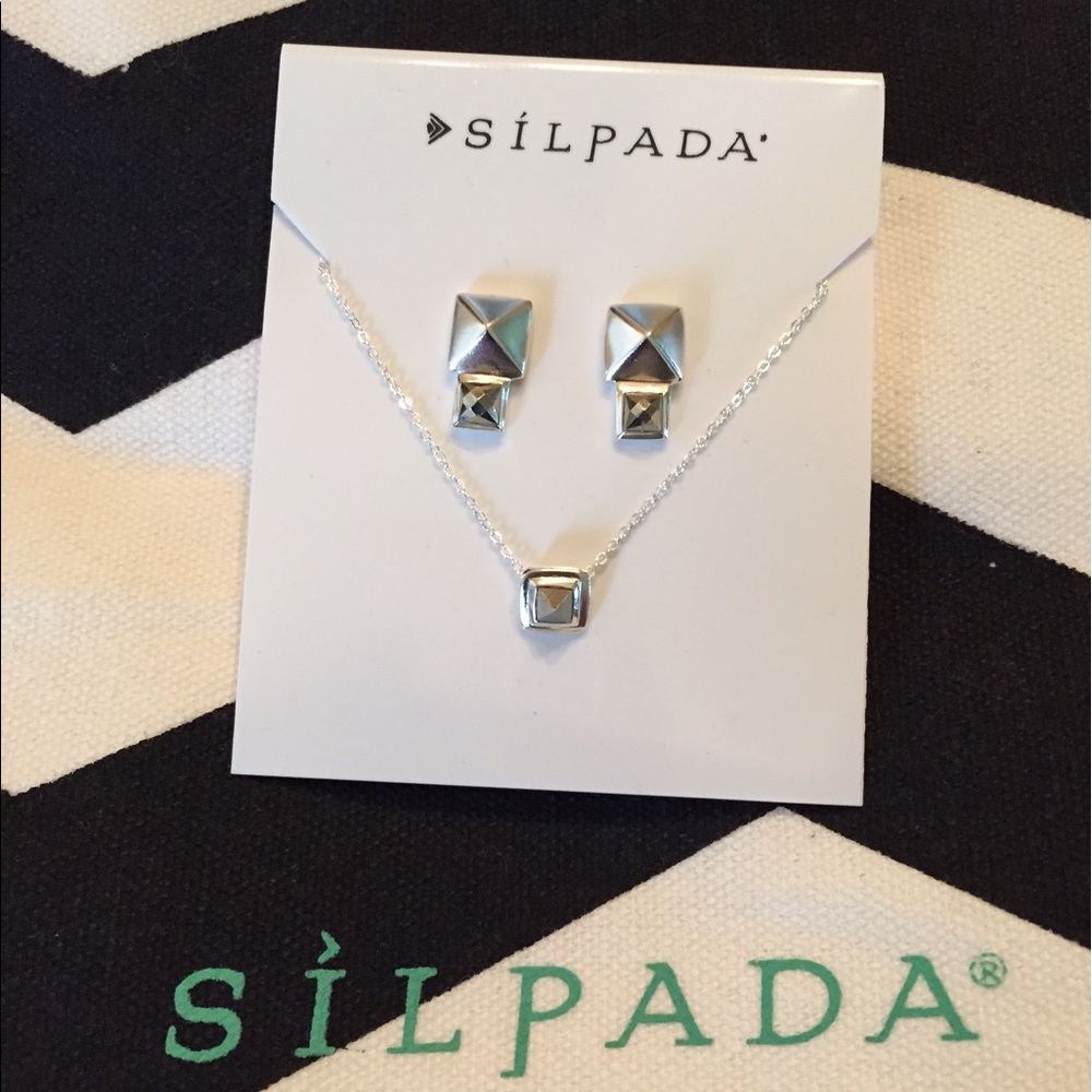 Beautiful Sterling Silver & Pyrite Silpada Set NWT - Picture 3 of 5