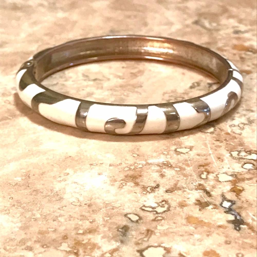 White and gold bangle bracelet