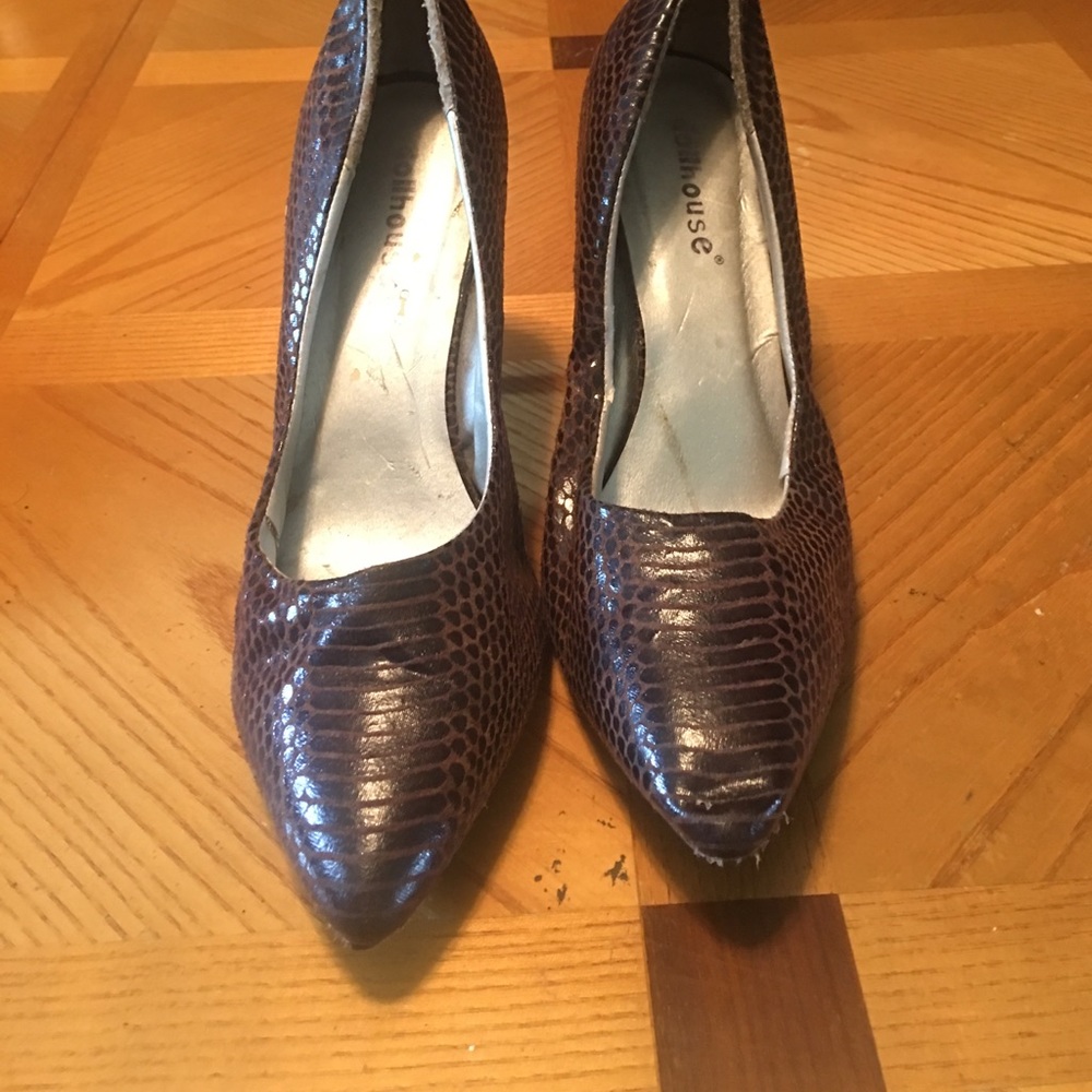 Brown snakeskin shoe