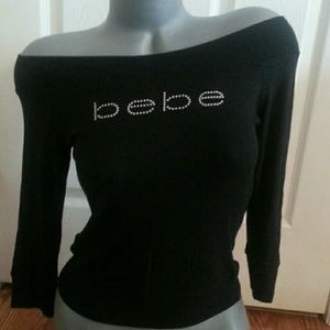 Bebe black ribbed shirt