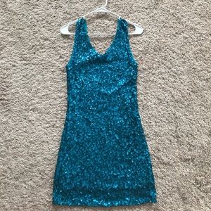 Blue Sequin Dress