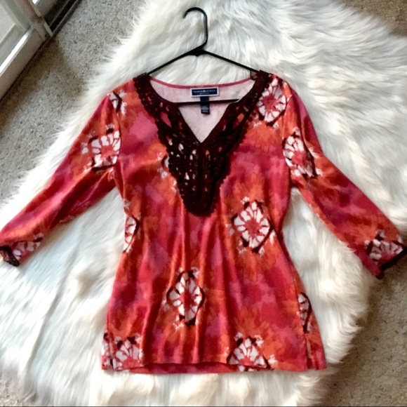 Karen Scott Tops - Karen Scott Petites Patterned Top - Sz PL
