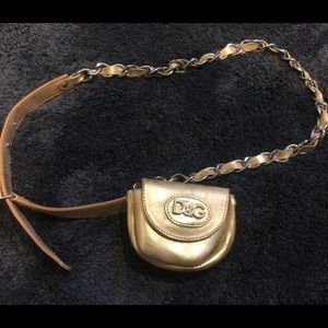 Gold D&G Dolce & Gabbana chain belt wallet