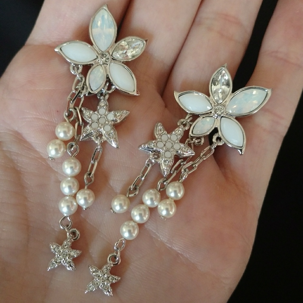 Swarovski Crystal and Pearl earrings