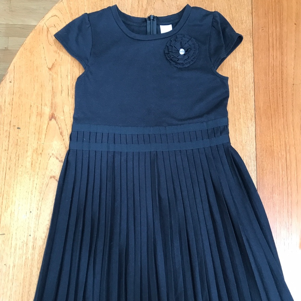 Gymboree Girls Black Pleated Party Dress Size 9