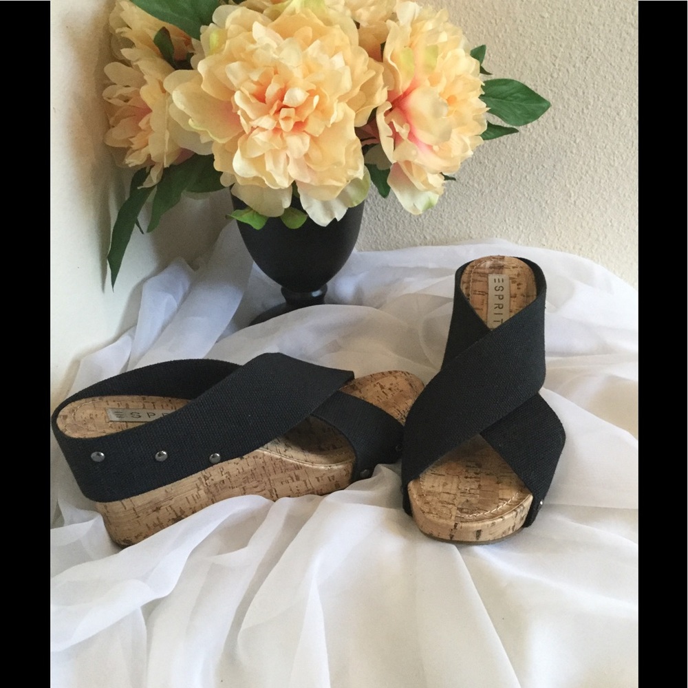 Women's Black Wedges NWOT