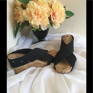 Women's Black Wedges NWOT