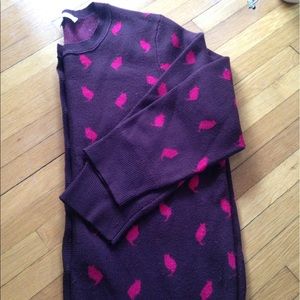 Purple Cat Patterned Cardigan