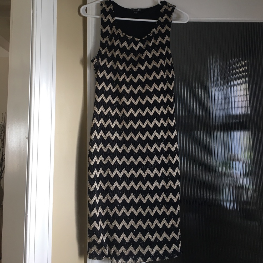 Forever 21 black and gold dress