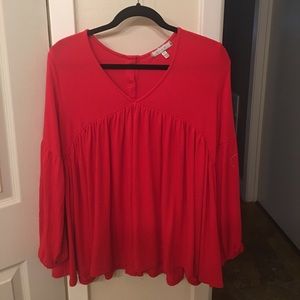 Cute red anthropologie peplum shirt!