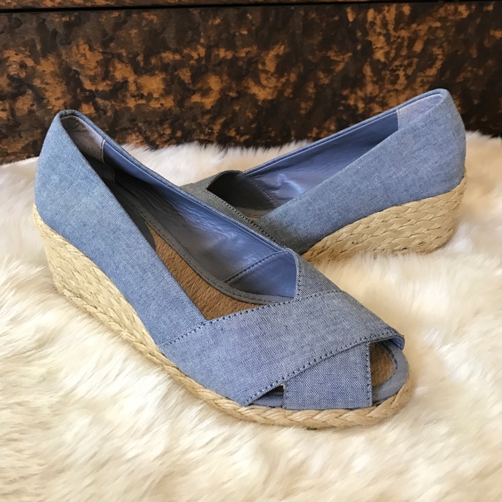 Ralph Lauren Chambray Espadrille Wedges
