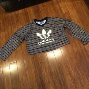 adidas patterned cropped sweatshirt