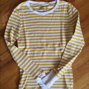 Old Navy White and Yellow Stripped Long Sleeve