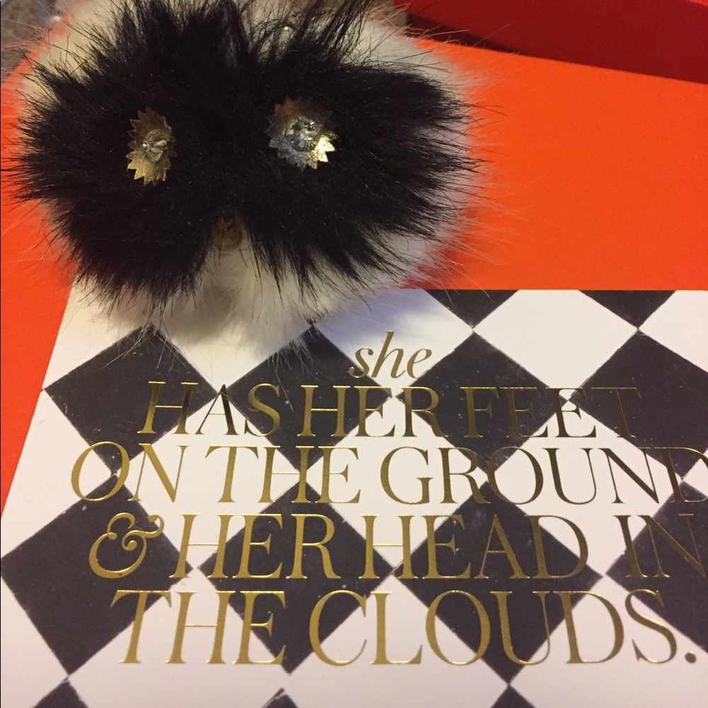 kate spade fuzzy owl key fob