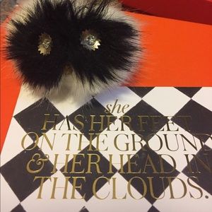 kate spade fuzzy owl key fob