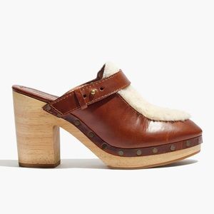 NWOT Madewell shearling clogs