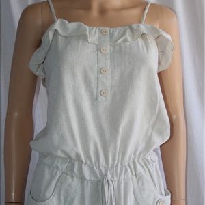 Rhapsody Linen/Cotton Light Beige Romper