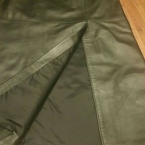 Vintage Ann Taylor Loft Leather Lined Midi Skirt