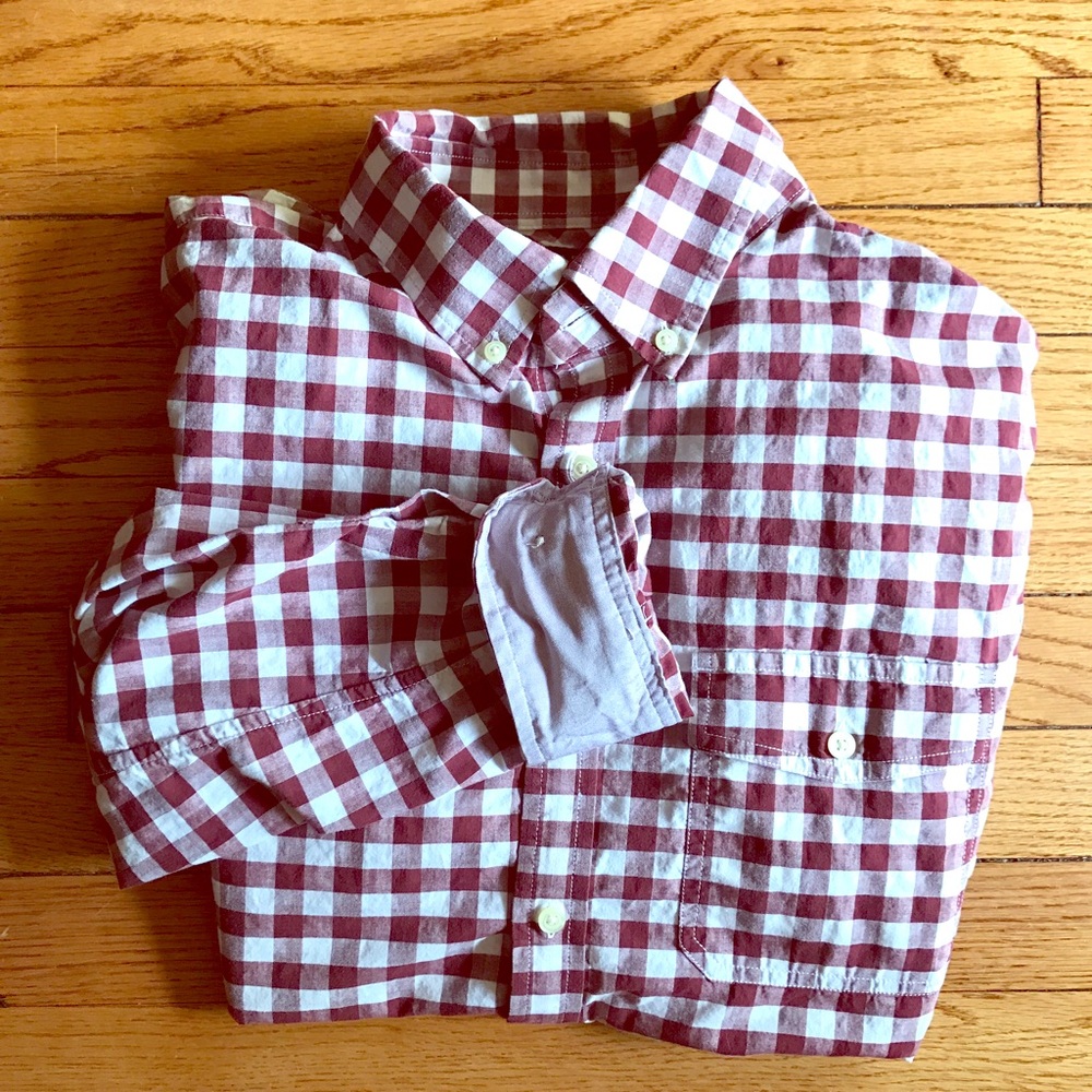 Banana Republic Oxford gingham 16-16 1/2