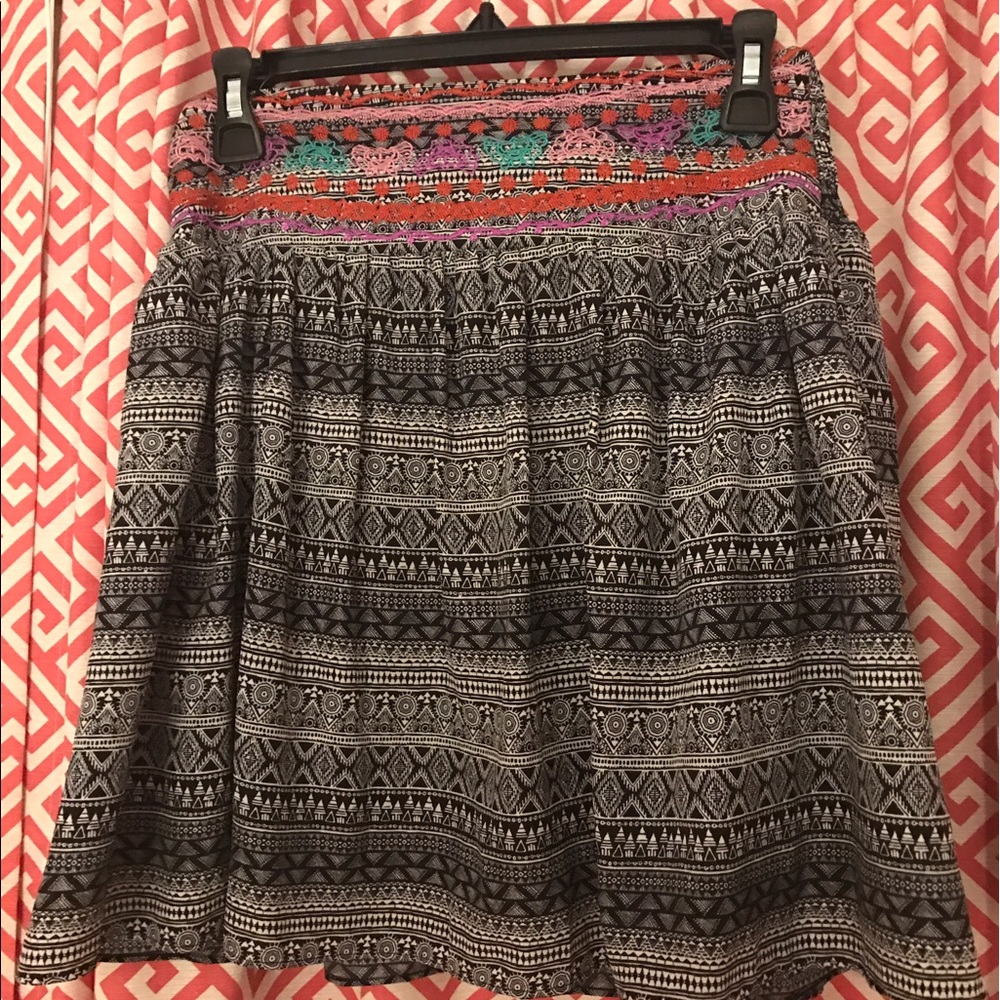 Tribal Embroidered Skirt