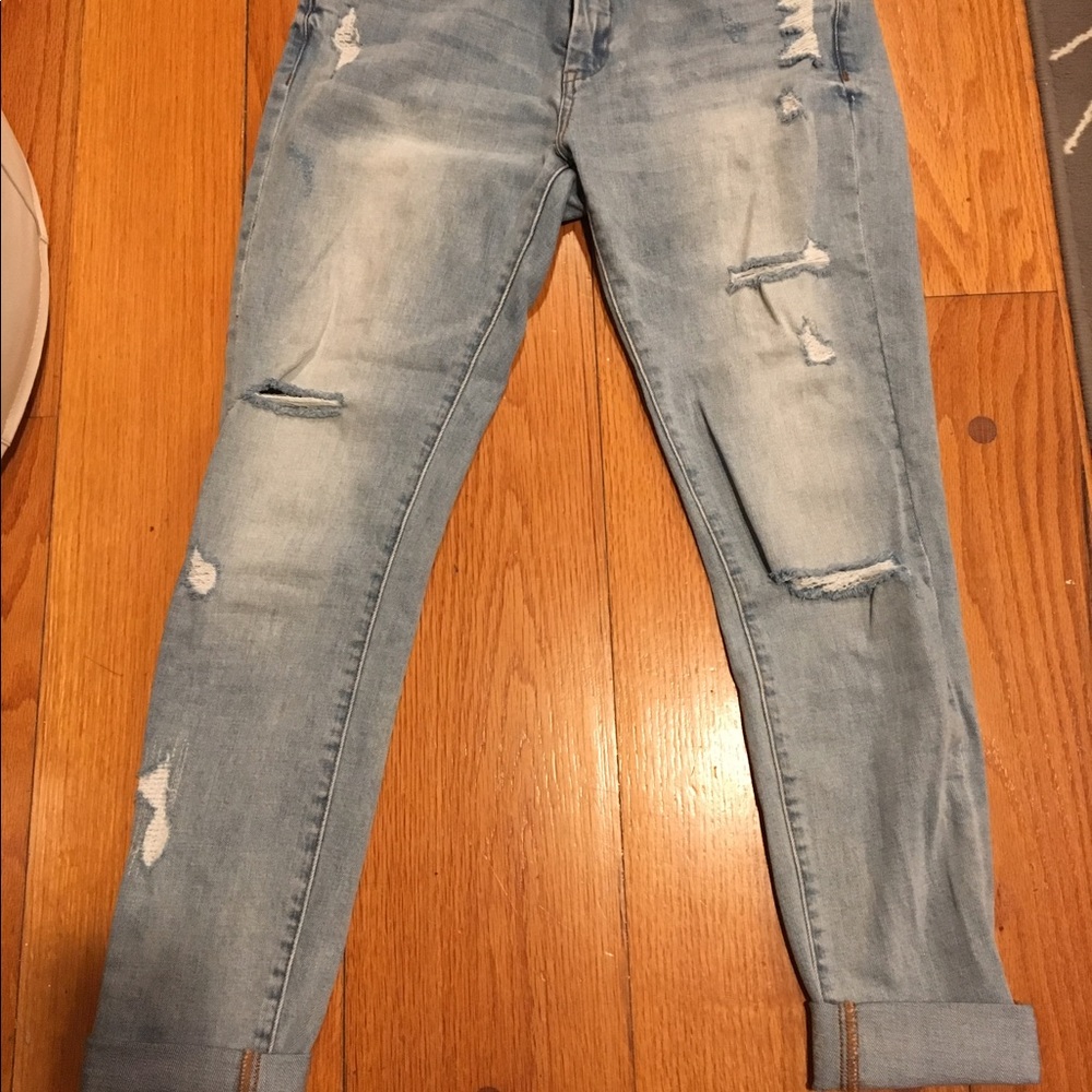 Blank denim boyfriend jeans with distressing