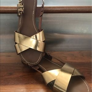 J.Crew Metallic Gold Sandals