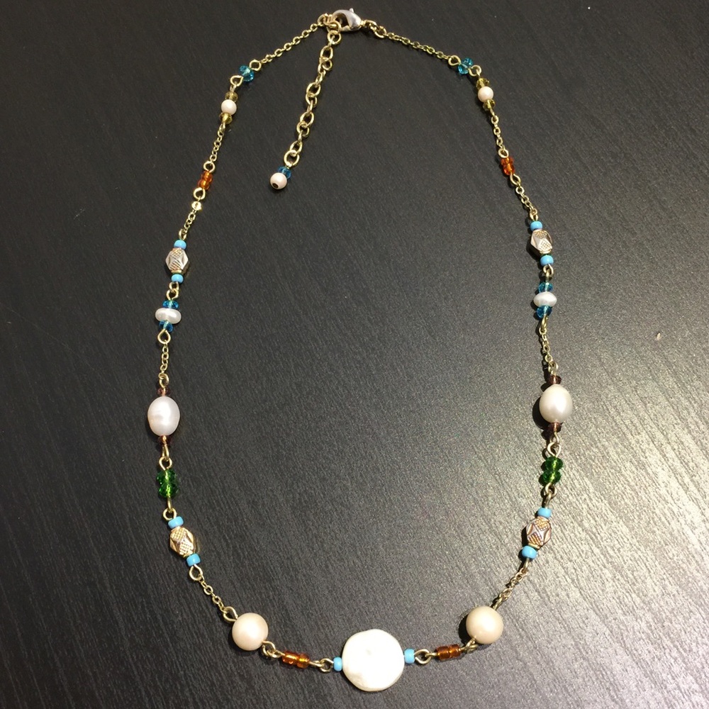 Beautiful pearl and colored bead necklace