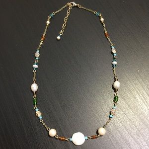 Beautiful pearl and colored bead necklace
